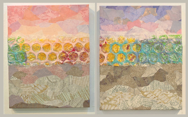 Dawn and Dusk, 2 mixed media artworks by Karen Koch